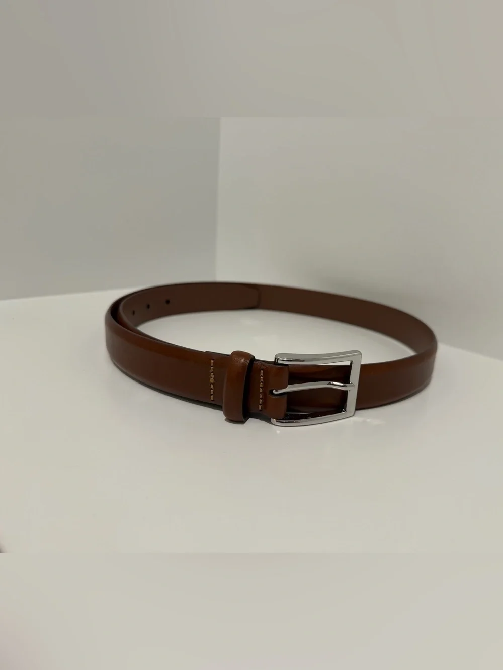 NEW J. Crew Italian Leather English Tan Brown Dress Belt size 38 E3145 $80